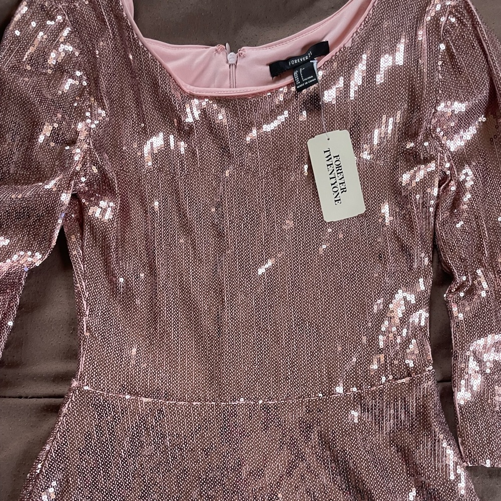 Pink sequins forever 21 mini dress never wore